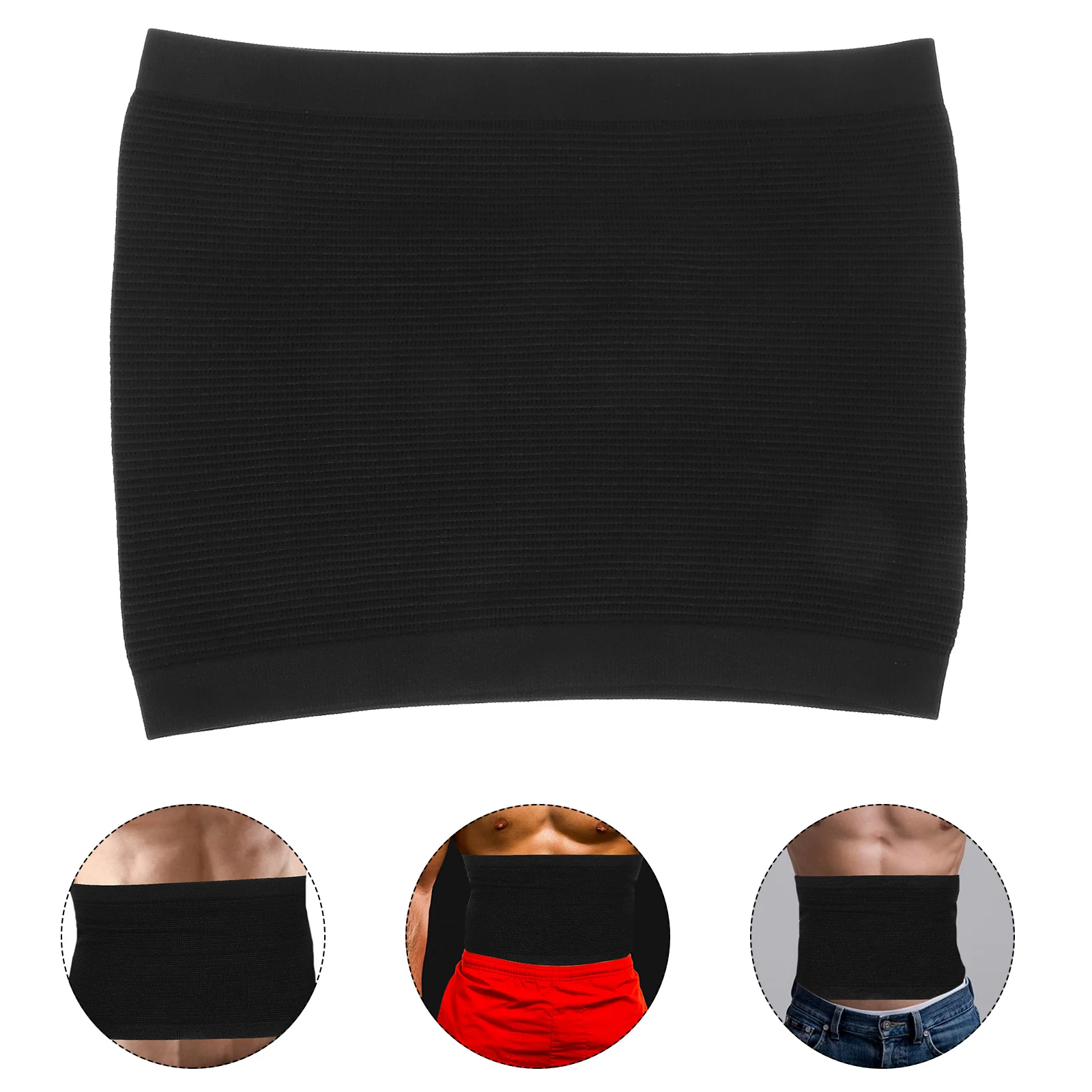 

Men'S Inner Muscle Band Slimming Band Beer Belly Band Belly Band Slimming Band Waist Band Elastic Adjustable Belly Band Black