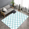 Simple Black White Checkerboard Carpet for Living Room Anti-slip Bedroom Bedside Sofa Area Rug Large Size Indoor Floor Mat 3