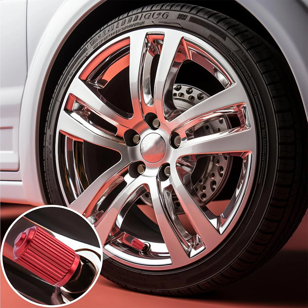 4pcs 수직 줄무늬 실린더 알루미늄 자동차 타이어 밸브 스템 캡 라운드 합금 오토바이 타이어 밸브 커버 슈레이더 자전거 밸브