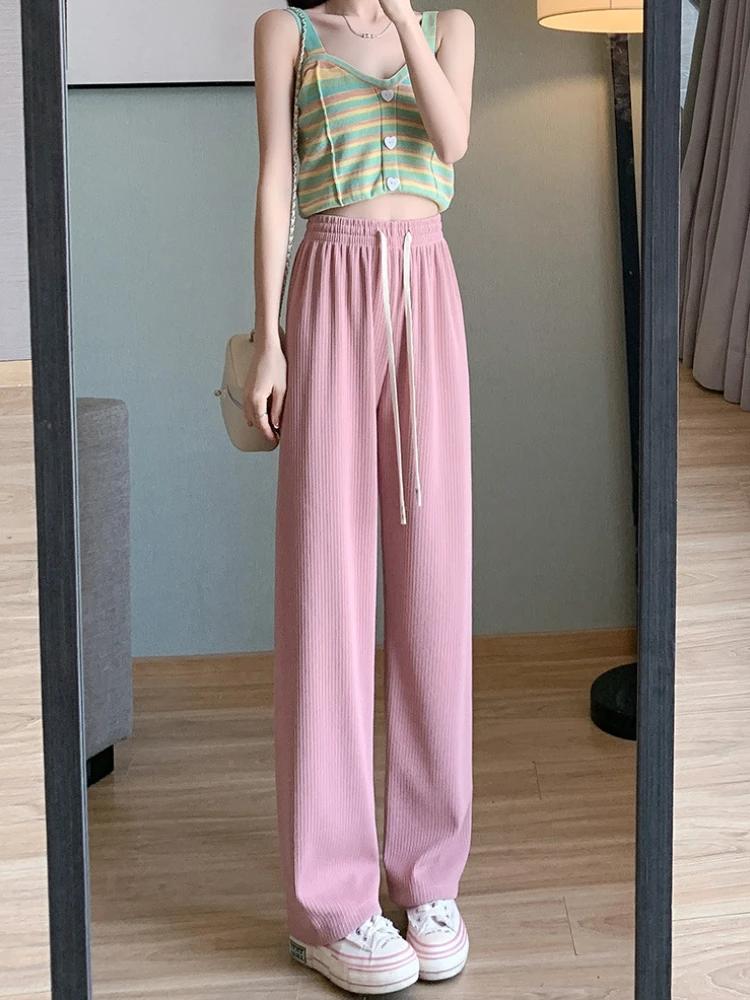 Wide Leg Fashion High Waist Trouser  Wide Leg Pants Female Spring - New  Women Pants - Aliexpress