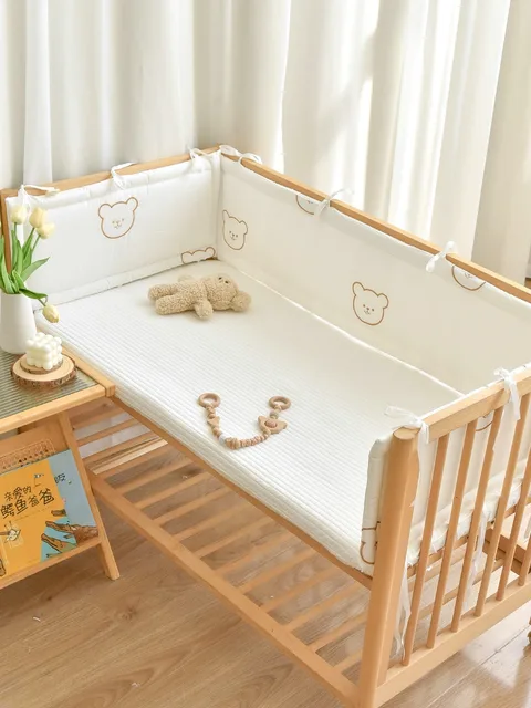 Newborn Crib Bed Circumference Baby Anti-collision Buffer Soft Bag Splicing Bed Extended Anti-drop Bumper Baby room decoration 6