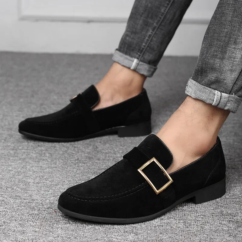 Business Shoes Fashion Men Dress Shoes New Social Wedding Mens Casual Shoe Men Driving Shoe Slip on Leather Work Loafers
