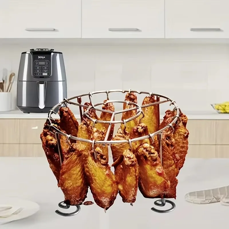23 Skewers Stainless Steel Vertical Grill Rack Skewer Holder Air Fryer Accessory Suitable for 3.2QT-5.5QT Air Fryers Kitchen