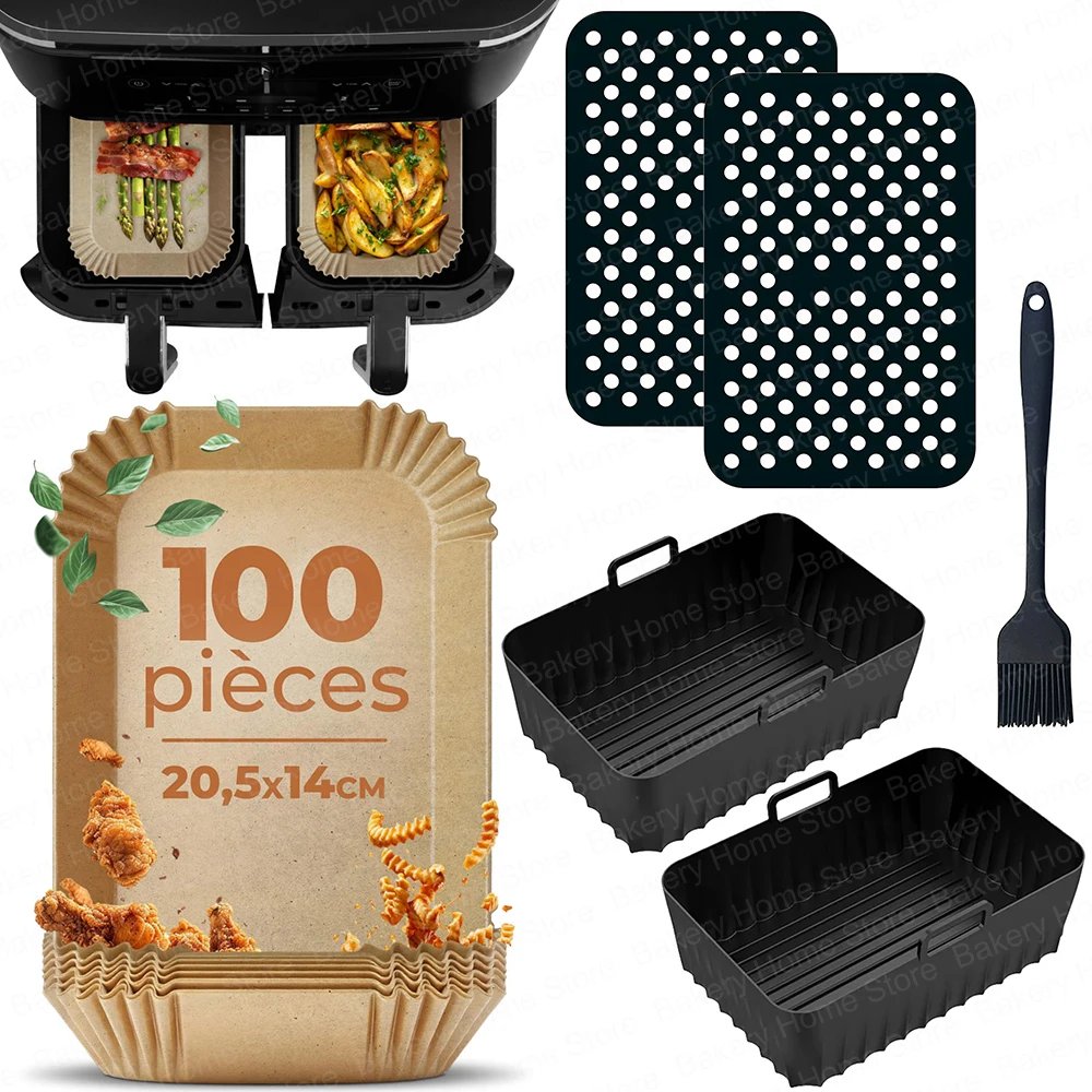 Air Fryer Liners Non-stick Parchment Baking Paper For Ninja Foodi Max Dual Zone AF300EU AF400EU For 7.6L-9.5L Basket