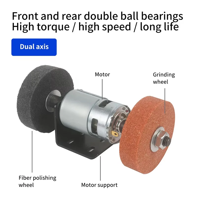 110V-220V Mini Grinding Machine 775 Motor Electric Grinding Wheel Sharpener Table Coarse and Fine Double Wheel