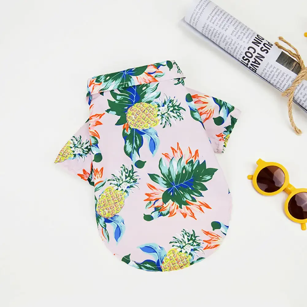 Plus-Size Hawaiian Style Comfortable Dog T-Shirts for Medium to Large Breeds