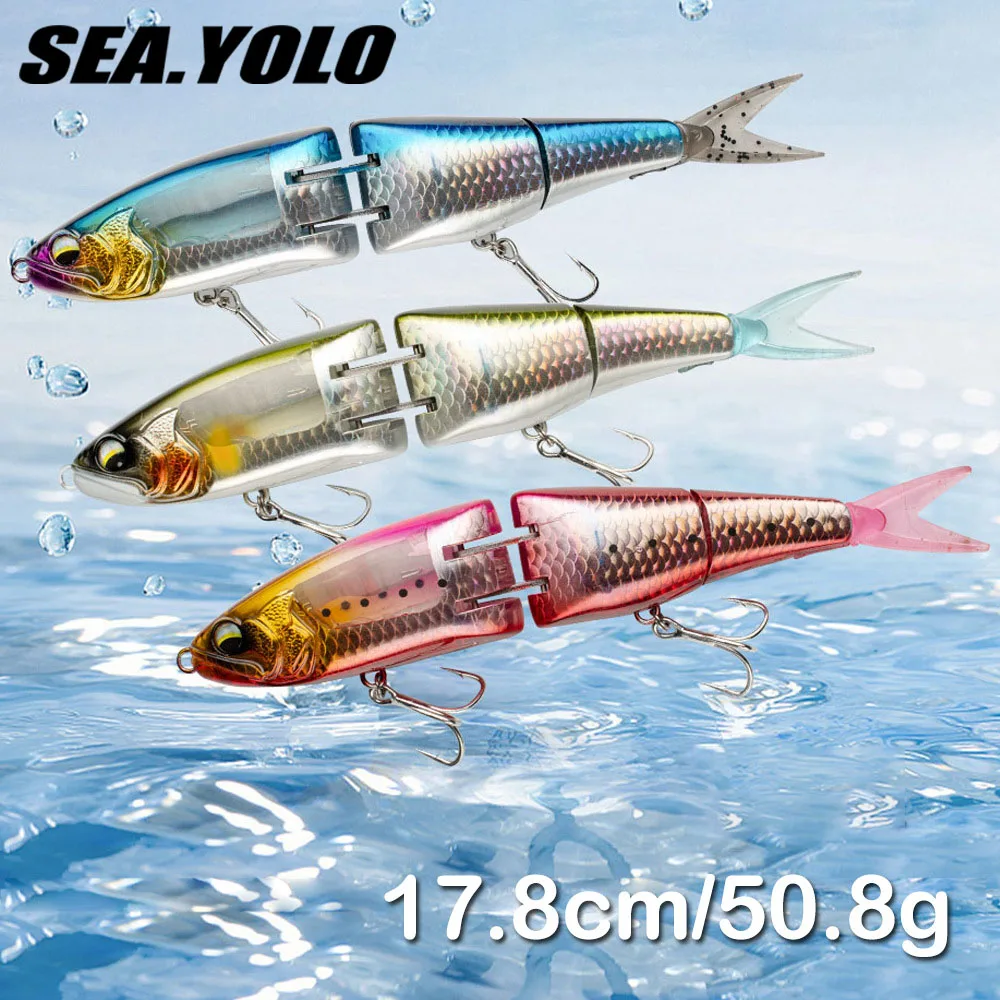 

Sea.Yolo Floating Water 3 Section Big Minoan Big Pencil Fake Bait Lure Boat Fishing Bass 17.8cm 50.8g Fishing Accessories