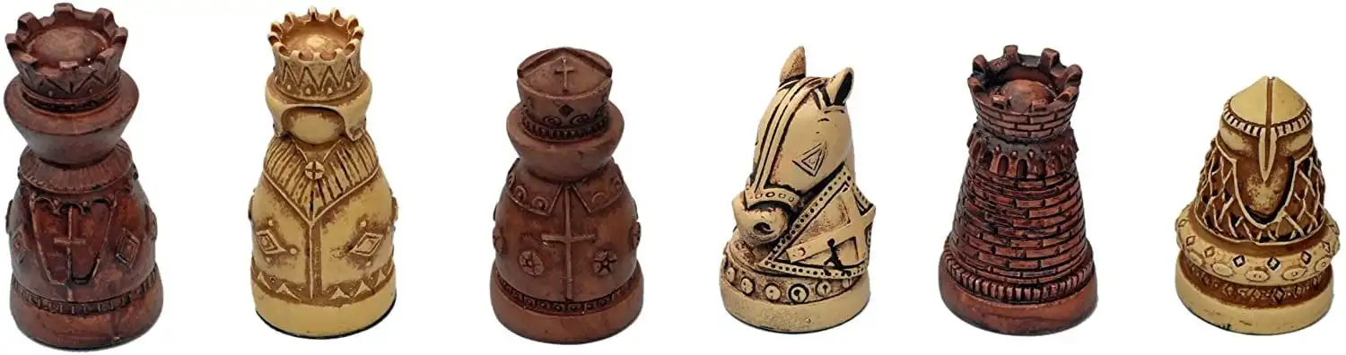 

Medieval Chessmen Pieces - Brown & Ivory with 2.5 inch King