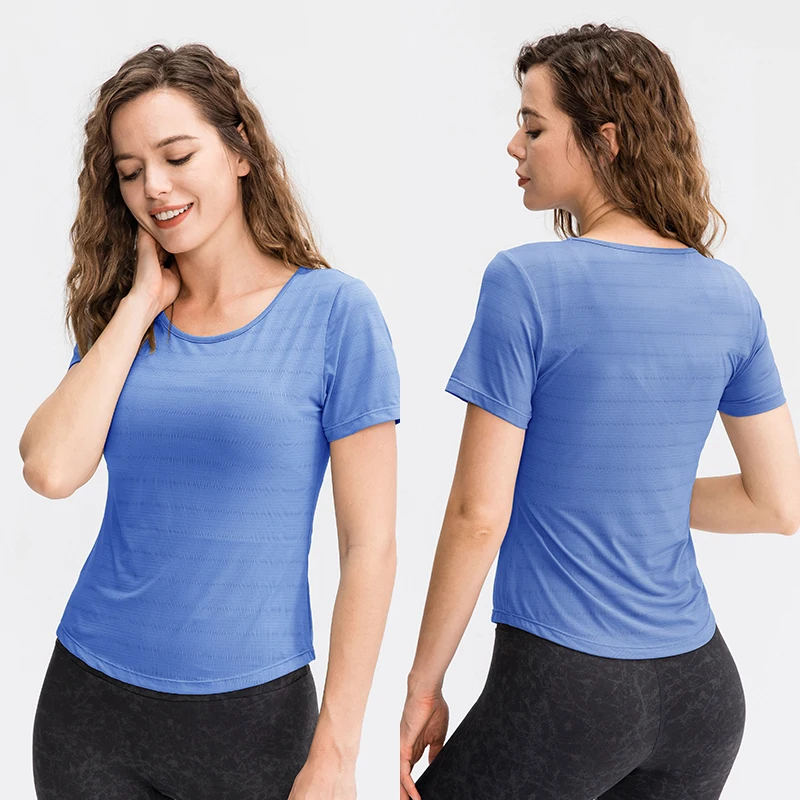 Women Sports T Shirt Yoga Top Summer Casual Quick Dry Outdoor Running Athletic Breathable Gym Tops
