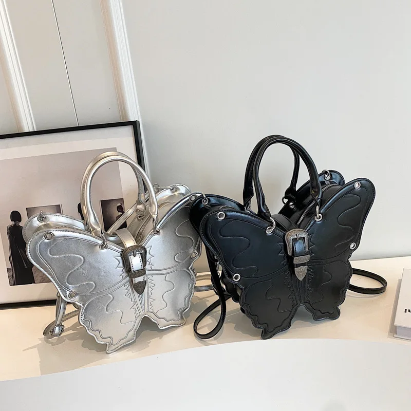 2023 New Butterfly Shape Women Satchel Bags Personalized Leather Retro Designer Backpacks Gothic Embroidery Girls Messenger Bags 3