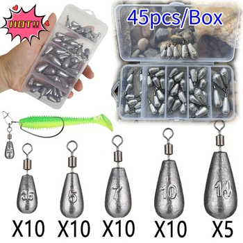 45Pcs Drop Shot Fishing Weights 1