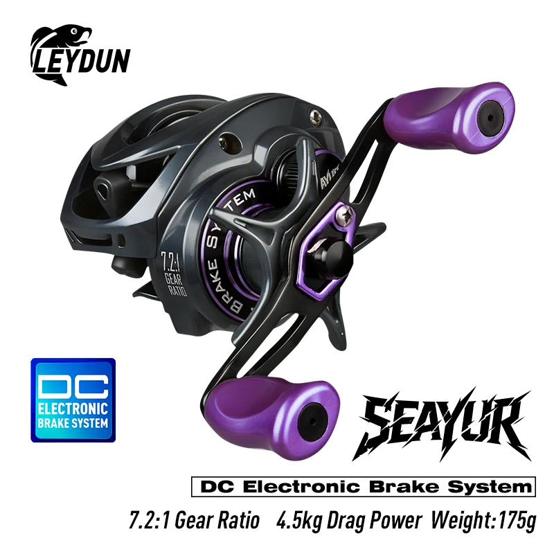 Moulinet casting Leydun SEAYUR DC 7.2:1 6+1BB frein digital longue distance mer rivière pêche leurres