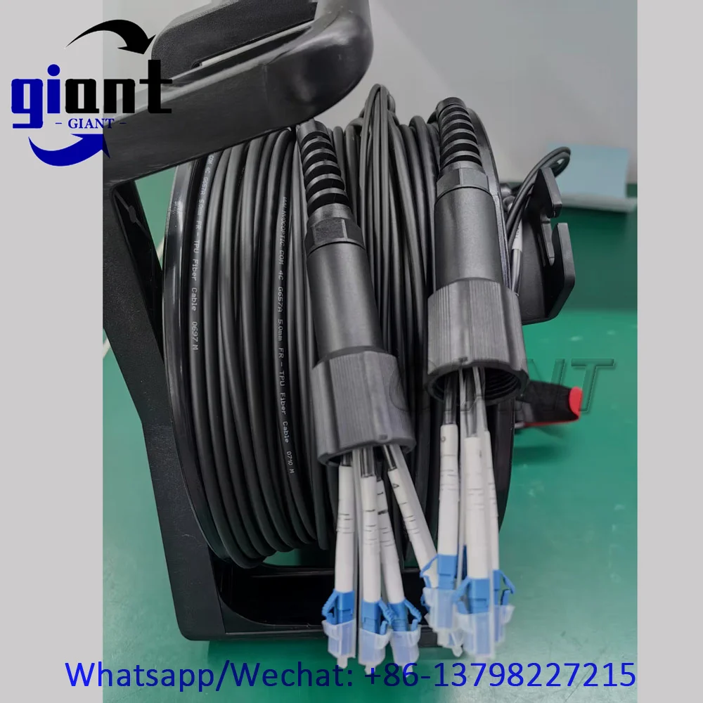 4C,G657A1,200M,SM,TPU/LSZH 재킷, 아머드 패치 코드, 직경:4.5mm, PDLC/UPC-PDLC/UPC 광섬유 패치 코드 릴 PCD310 포함