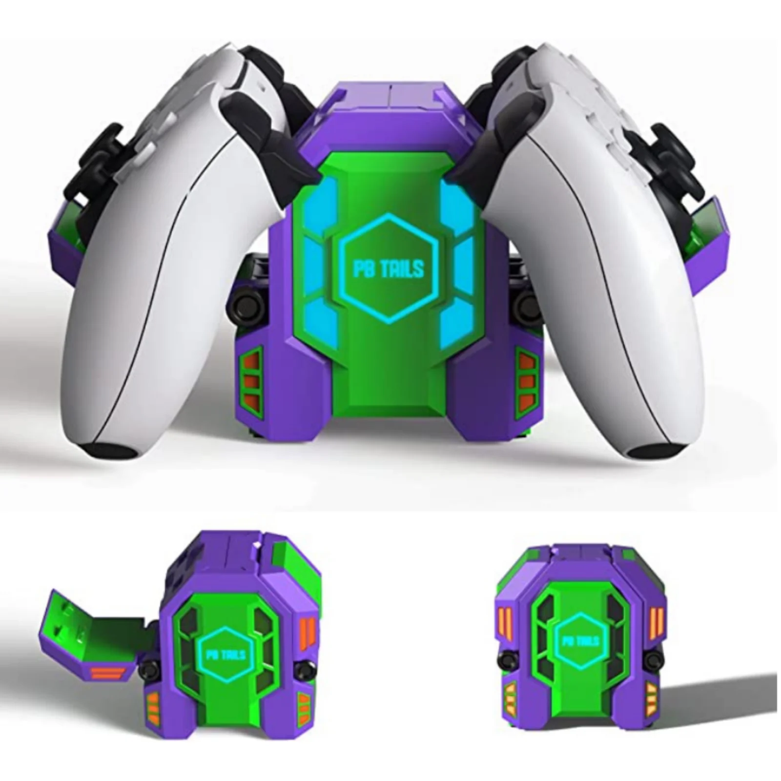 PB TAILS-PS5 충전 도크, 소니 PS5 컨트롤러용 플레이 스테이션 컨트롤러 충전기, 듀얼 고속 충전, Led 조명 포함