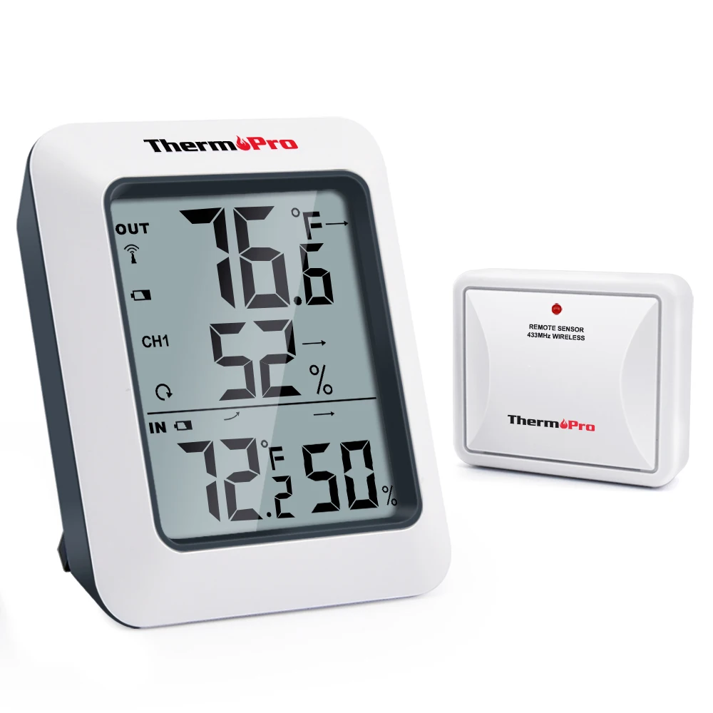 ThermoPro TP60C 60M Wireless Digital Room Indoor Outdoor Thermometer Hygrometer Weather Station Home temperature and humidity meter digital thermometer non medical thermometer
