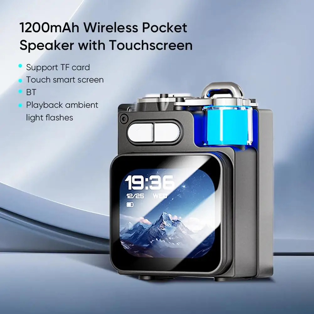 LED Display Screen Wireless Bluetooth Speaker Mechanical Speaker With RGB Desktop Subwoofer Support Calendar Clock New