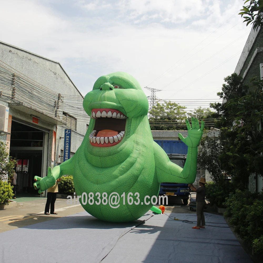 9m 30ft Giant Inflatable Green Monster With Led Lights Large Inflatable Slimer Ghost Cartoon Character For Halloween Decoration 2