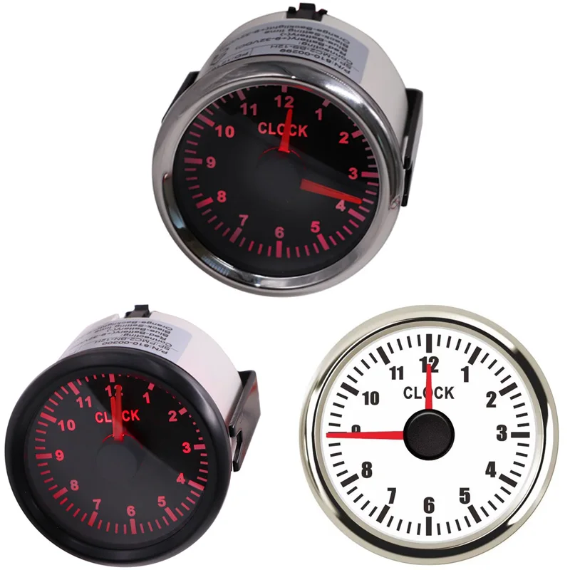 1pc White Clock Gauges Modified 52mm Car Clock Meters 932vdc Ip67 Waterproof Hour Meters Red