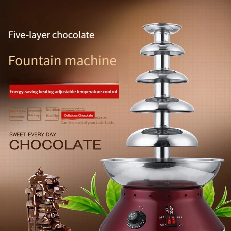 Chocolate Fountain Chocolate Melting Pot With Heating Fondue Waterfall Hotpot Machine