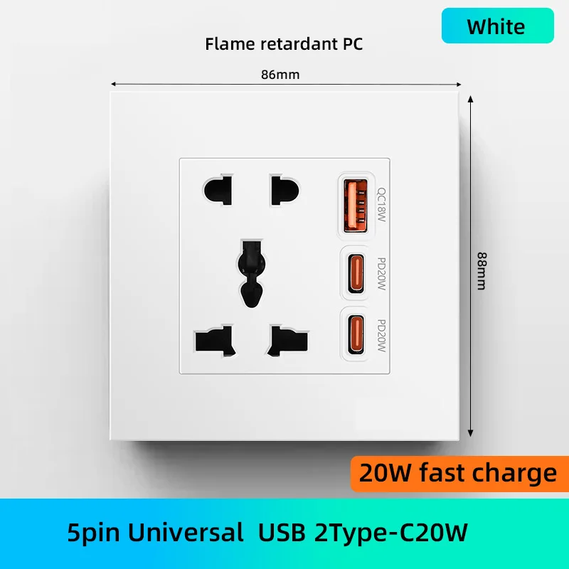 5pin USB 2Type-C 20w