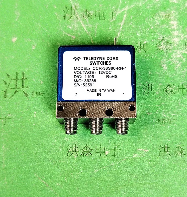 

TELEDYNE CCR-33S80-RN-1 12V 18GHz SPDT SMA RF microwave coaxial switch