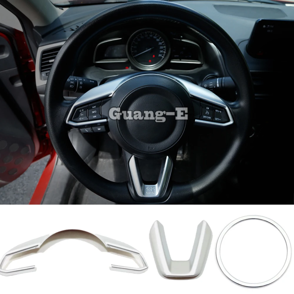 

For Mazda CX-9 CX9 2017 2018 2019 2020 2021 Car Detector Stick Cover ABS Steering Wheel Interior Kit Trim Lamp Frame Parts