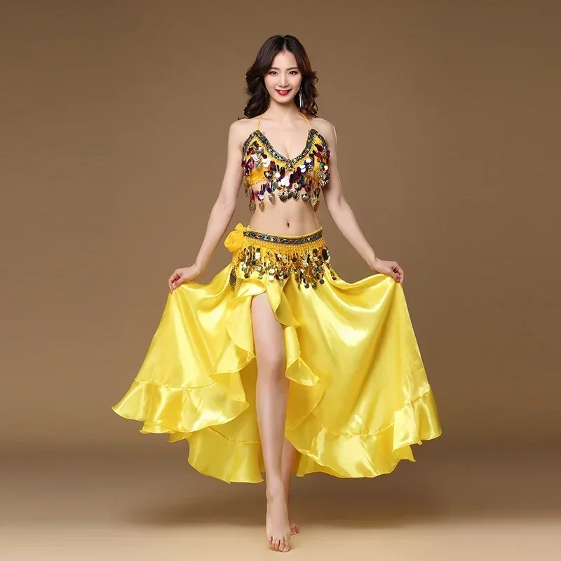 Abo per pratica di danza del ventre Autunno e inverno Nuovo top e gonna Costume per performance di danza del ventre Vesto per lezioni di danza orientale per adulti  200000532