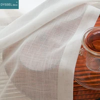 Modern Deco Linen Look Solid Home White Sheer European Style Window Curtains Grommet S Wave for Living Room Bedroom 4