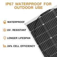 Panneau solaire flexible monocristallin en silicium PowMr 100W 18V, étanche, ultra fin et léger, en PET et EVA, pour système solaire, camping-car, bateau, camping, alimentation hors réseau 6