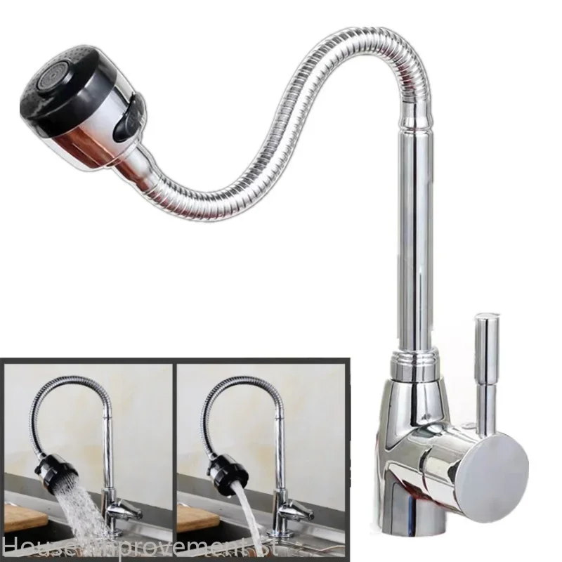 360 Degree Rotation Deck Mounted Kitchen Laundry Stainless Steel Faucet Sprayer Kitchen Sink Mixer Tap Stream Sprayer Head kitchen sink faucet single hole 304 stainless steel hot and cold waterstream sprayer head mixer tap deck mounted