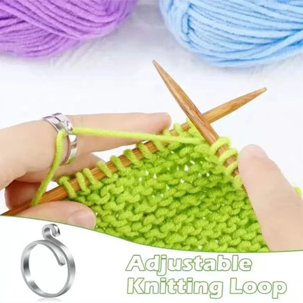 2Pcs Adjustable Knitting Crochet Hook Knitting Yarn Guide Fingers Beginner Loops Crochet Tool Thread Loops Sewing Tool