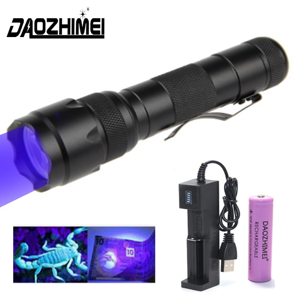 

Ultra Violet 395nm LED Flashlight 1-Mode UV Flashlight purple Headlight flash Light Torch use detect scorpion Forensic traces