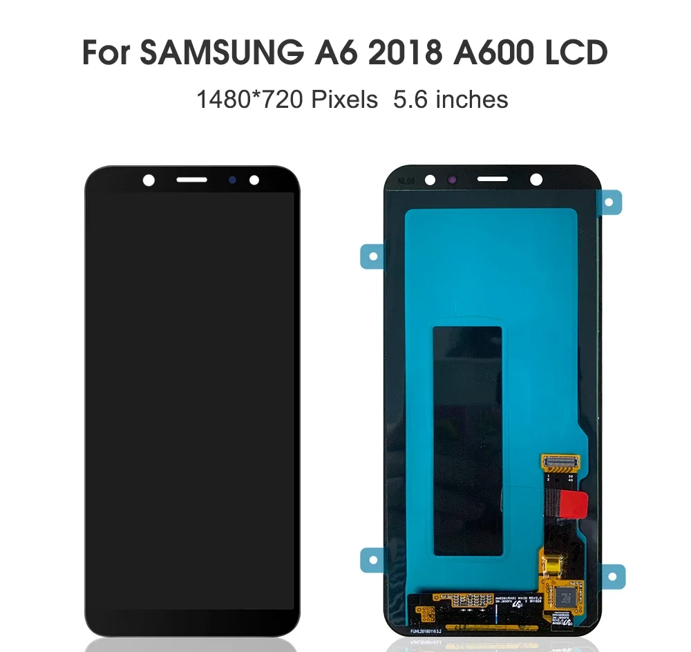 LCD 디스플레이 터치 스크린 디지타이저 어셈블리 교체, 삼성 5.6 A600 A600F A600A A600N A600U 용 A6 2018