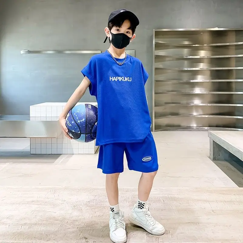

Toddler Boys Girls Summer Sport Clothes Kids Solid Color Cotton Casual Crewneck Short Sleeve T-Shirt + Shorts Children Outfits