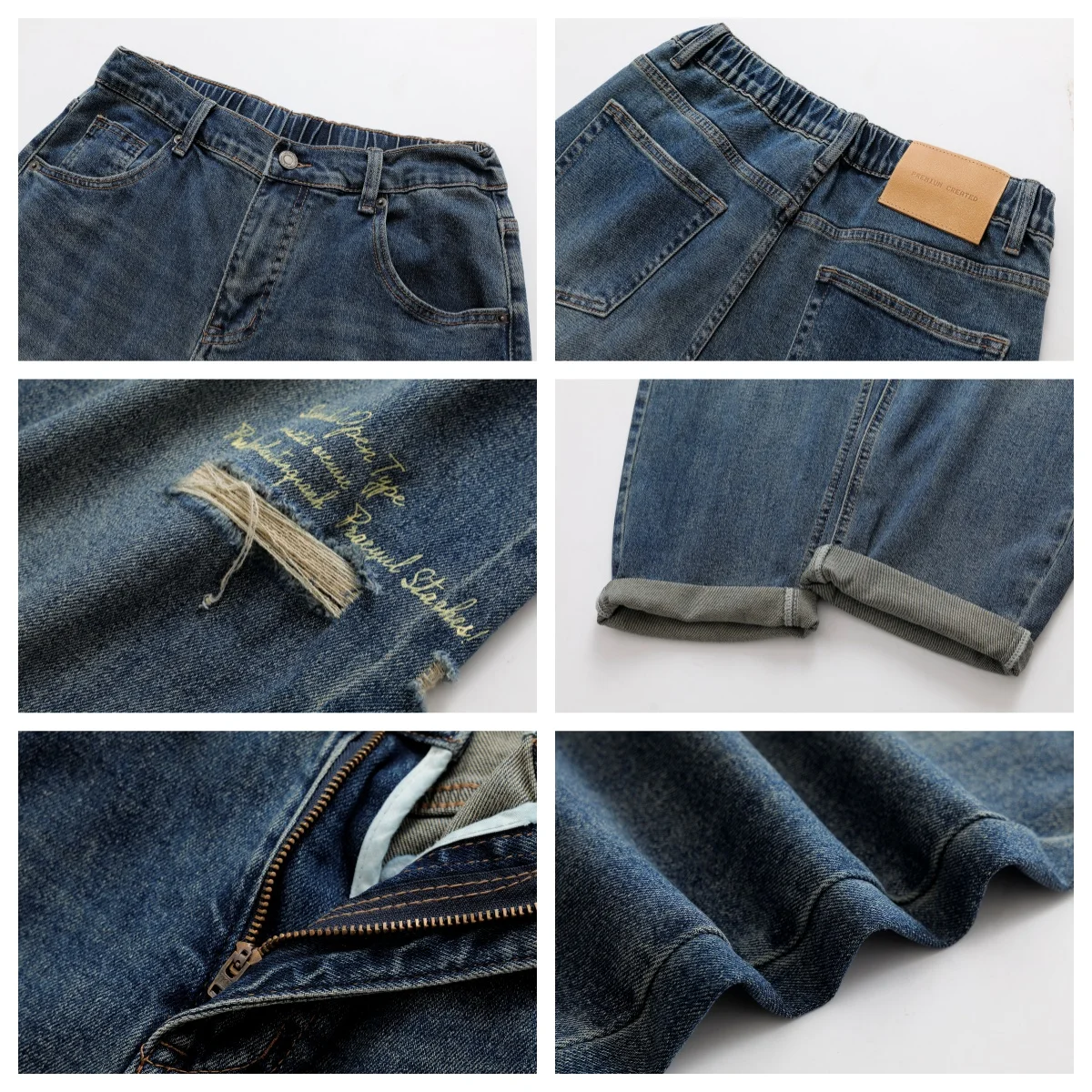 Fashion Plus Size Women's Jeans Autumn New Fashion Design Fake Holes Letter Premium Stretch Denim Full Length Harem Pants 8361