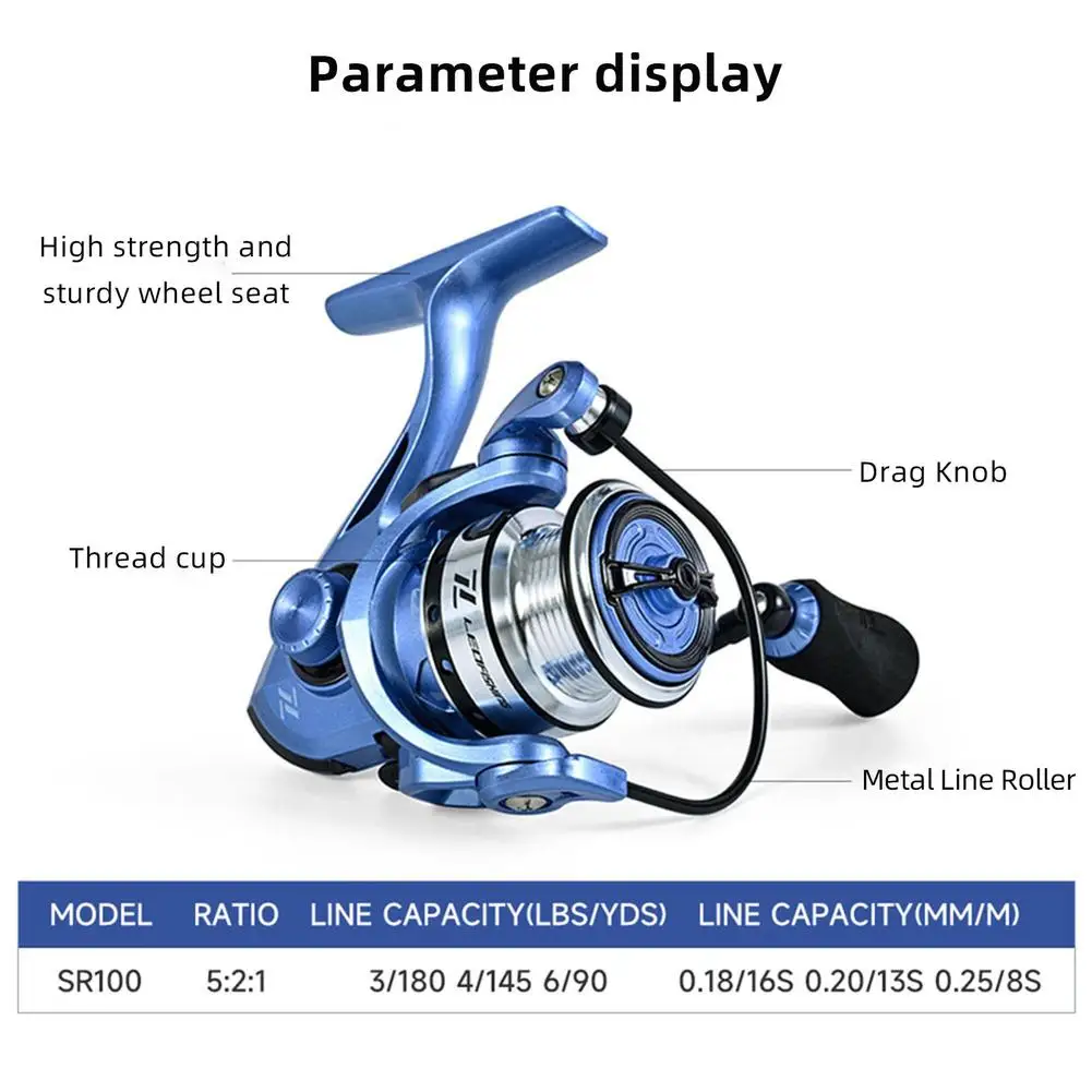 Sr100 Mini Fishing Reel With Reversible Handle 5.2:1 Gear Ratio 12kg Max  Drag Fishing Tackle For Seawater Freshwater - AliExpress