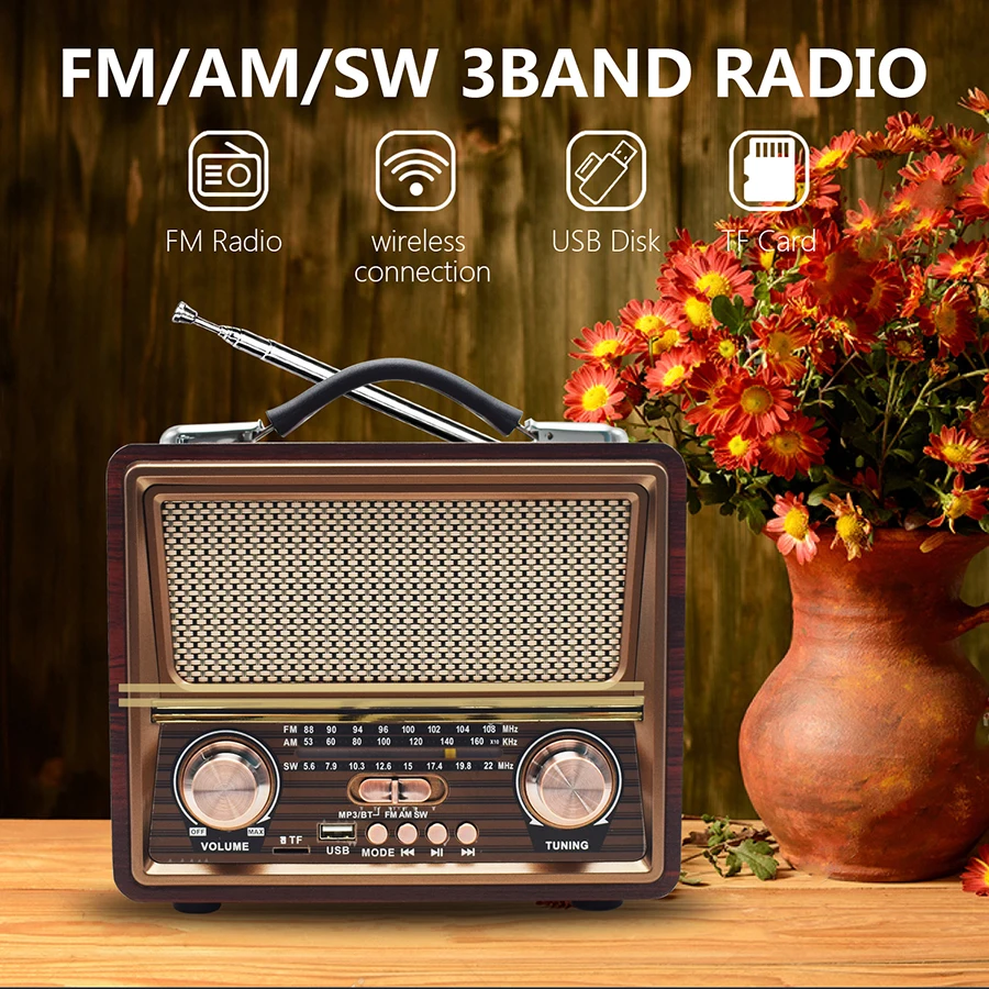Radio-AM-FM-SW-portable-radio-old-classic-speaker-TF-card-USB-Wireless ...