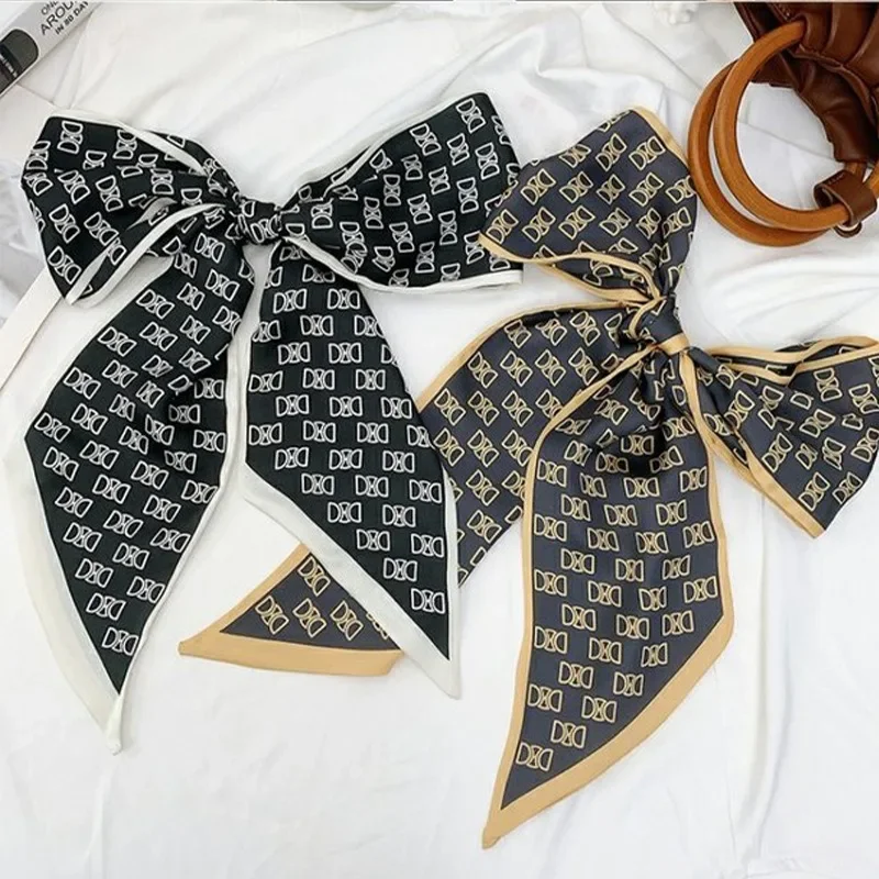 

Silk Scarf Female Ins Korean Version of A Long Wide Small Long Scarf Scarf Belt Streamer Bag Decorative Ribbon Hair Accessories