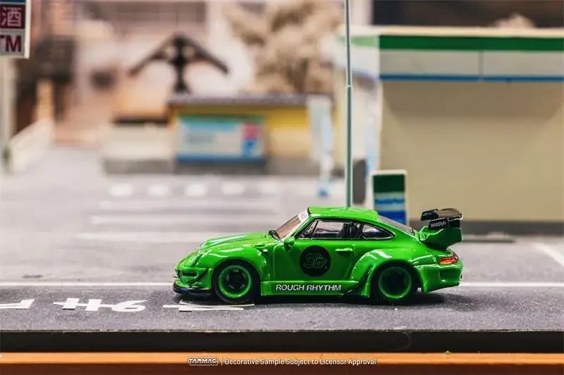 Tarmac Works 러프 리듬 연료 페스트, 학생 드라이버, 그린 다이캐스트 모델 자동차, 1:64 RWB