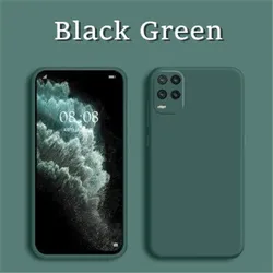 Liquid Silicone Soft Phone Case Cover - Premium Protective Shell for Realme9 Pro Plus (Black Green)