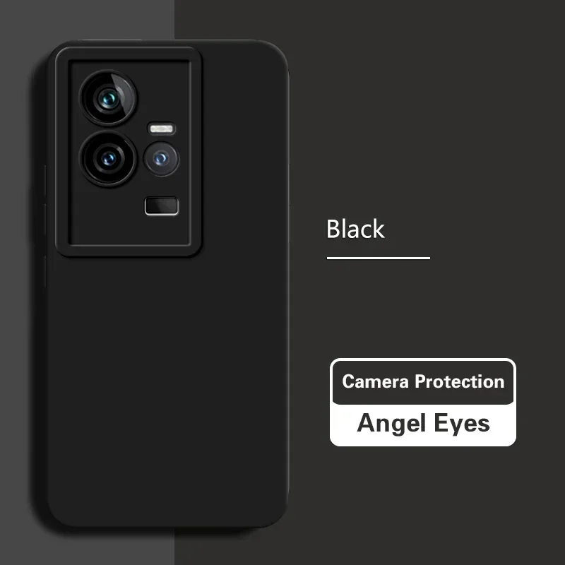 Luxury Dual Layer Soft Silicone Phone Case with Solid Lens Protection and Angel Eyes Design