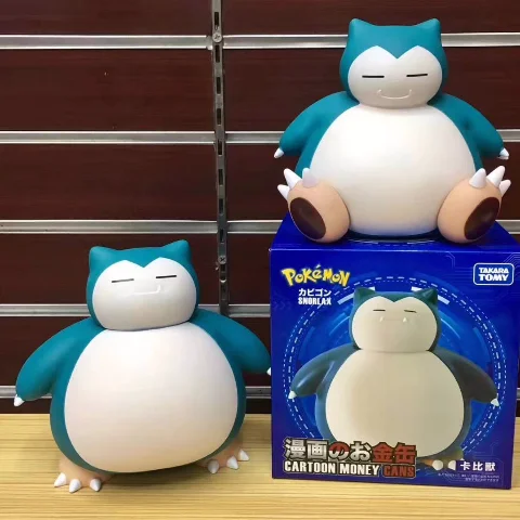 14Cm Pokemon Salvadanaio Anime Figure Snorlax Salvadanaio Giocattoli Pokect Monster Vinile Snorlax Collezione Di Monete Modello Bambini