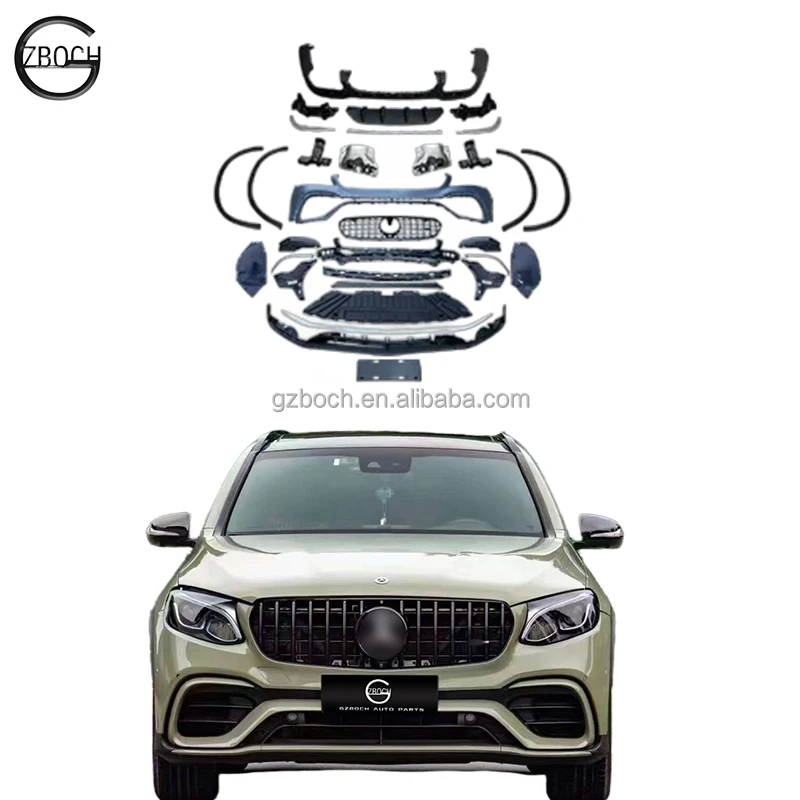 

GZBOCH car bumpers For Benz X253 GLC300 GLC260 GLC43 AMG GLC class upgrade GLC63 AMG Bodykit tips inner lining Rear diffuser