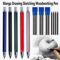 Multicolor 4.0mm Mechanical Pencil Built In Pencil Sharpener Sketching Drawing Project Marking Metal Pen School Office Supplies 1