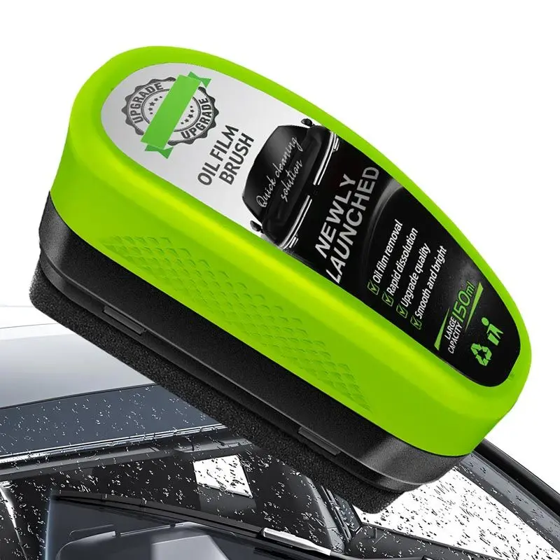 Automotive Car Oil Film Cleaning Brush 150ml Powerful Windshield Cleaner Oil Film Remover Car Window Rearview Mirror Cleaning