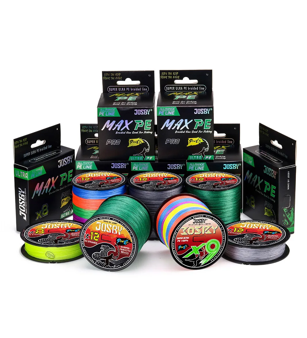 JOSBY New 8 Strands PE Braided Fishing Line Raid 300M 500M 200M 150M 100M  Multifilament Wire Carp Sea Saltwater Pesca