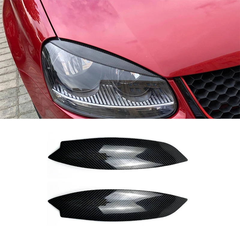 

Автомобильные фары 2 шт., накладки для бровей и век для Volkswagen Golf 5 MK5 GTI R 2005-2007, автомобильные наклейки, веки, отделка крышки