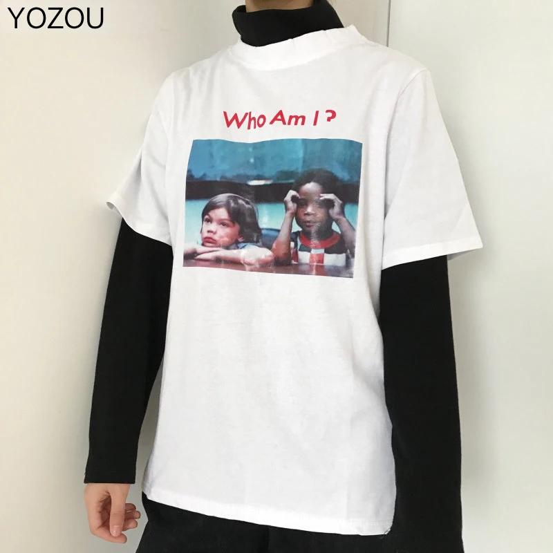 

YOZOU 2022 летняя хлопковая белая футболка оригинального дизайна с коротким рукавом и графическим принтом для женщин, топ, Свободный Повседневный Топ унисекс с круглым вырезом