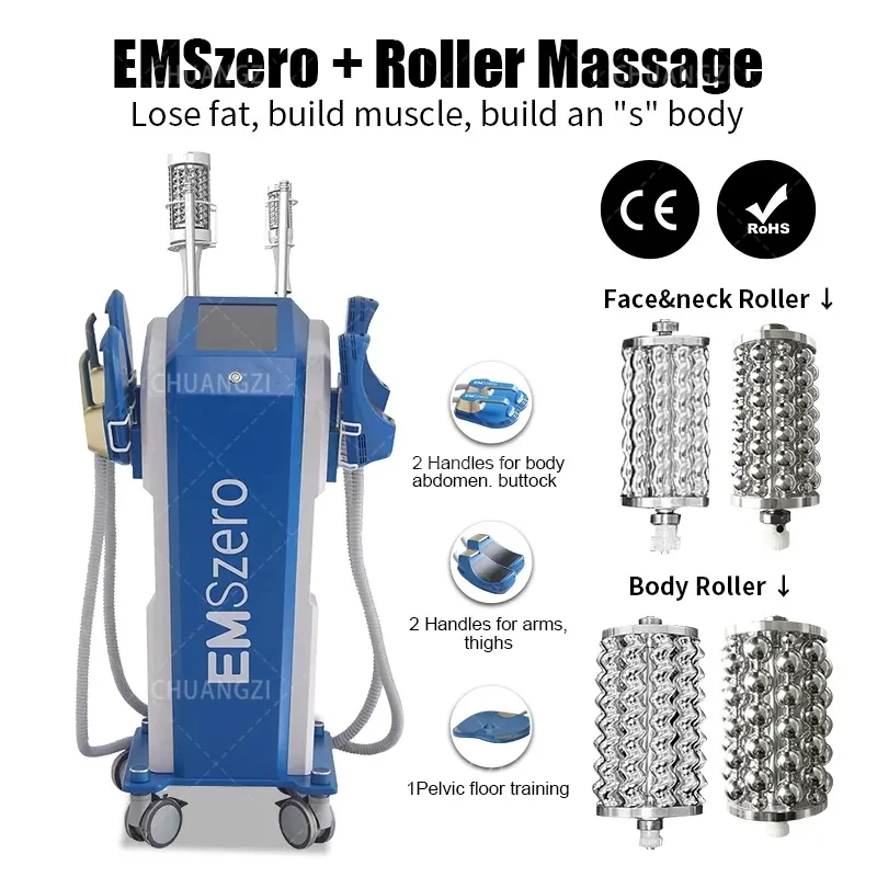 

Emsslim Neo 6500W with NEO 2 Roller Massager and 4 NEO Handles Nova Emszero Body Shaping EMS Electromagnetic Stimulation