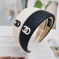 Simple Elegant Korean Style Hairband Fresh Sweet Fragrance Style Leather Double C Headwear Versatile Fashionable Women's Acce...